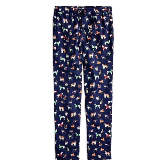 J Crew Pajama Pants Flannel Cotton Dog 